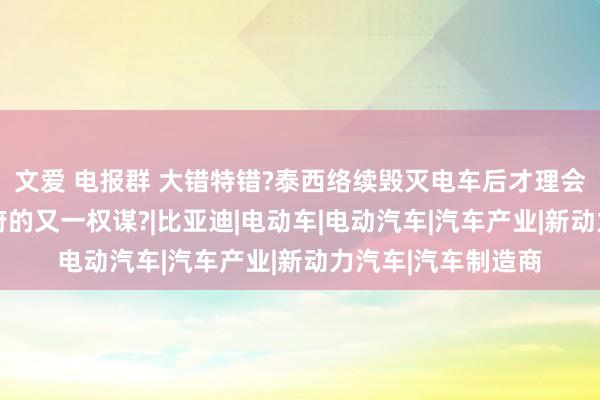 文爱 电报群 大错特错?泰西络续毁灭电车后才理会，这是好意思国政府的又一权谋?|比亚迪|电动车|电动汽车|汽车产业|新动力汽车|汽车制造商