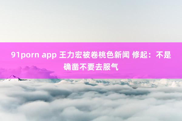 91porn app 王力宏被卷桃色新闻 修起：不是确凿不要去服气