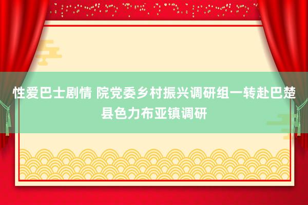 性爱巴士剧情 院党委乡村振兴调研组一转赴巴楚县色力布亚镇调研