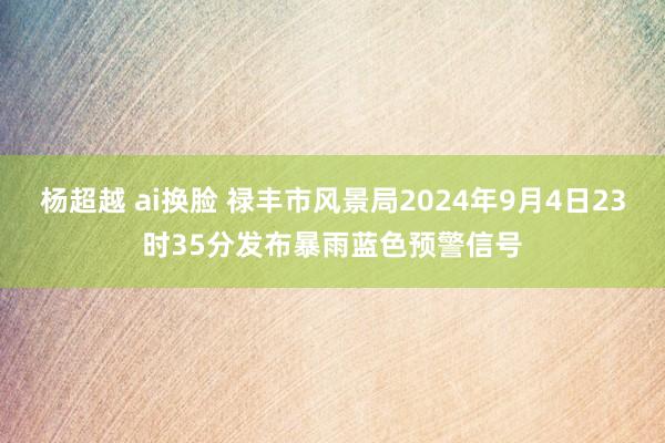 杨超越 ai换脸 禄丰市风景局2024年9月4日23时35分发布暴雨蓝色预警信号